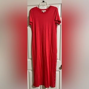 Michael Kors Long Dress Sangria & Gold & Accents on Side Slit Medium